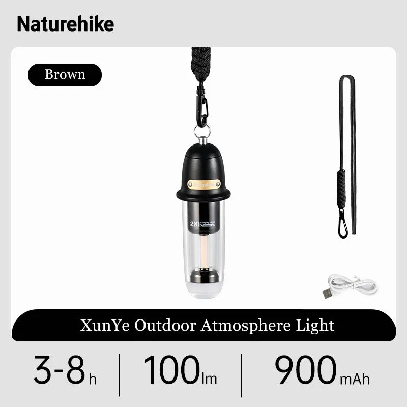 Naturehike Outdoor Portable Led Light Camping Charging Lighting Portable Flashlight Camping Atmosphere Light lamp Rechargeable