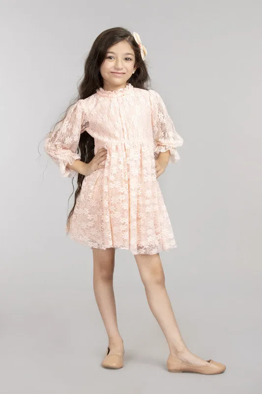 Peach Lace Dress