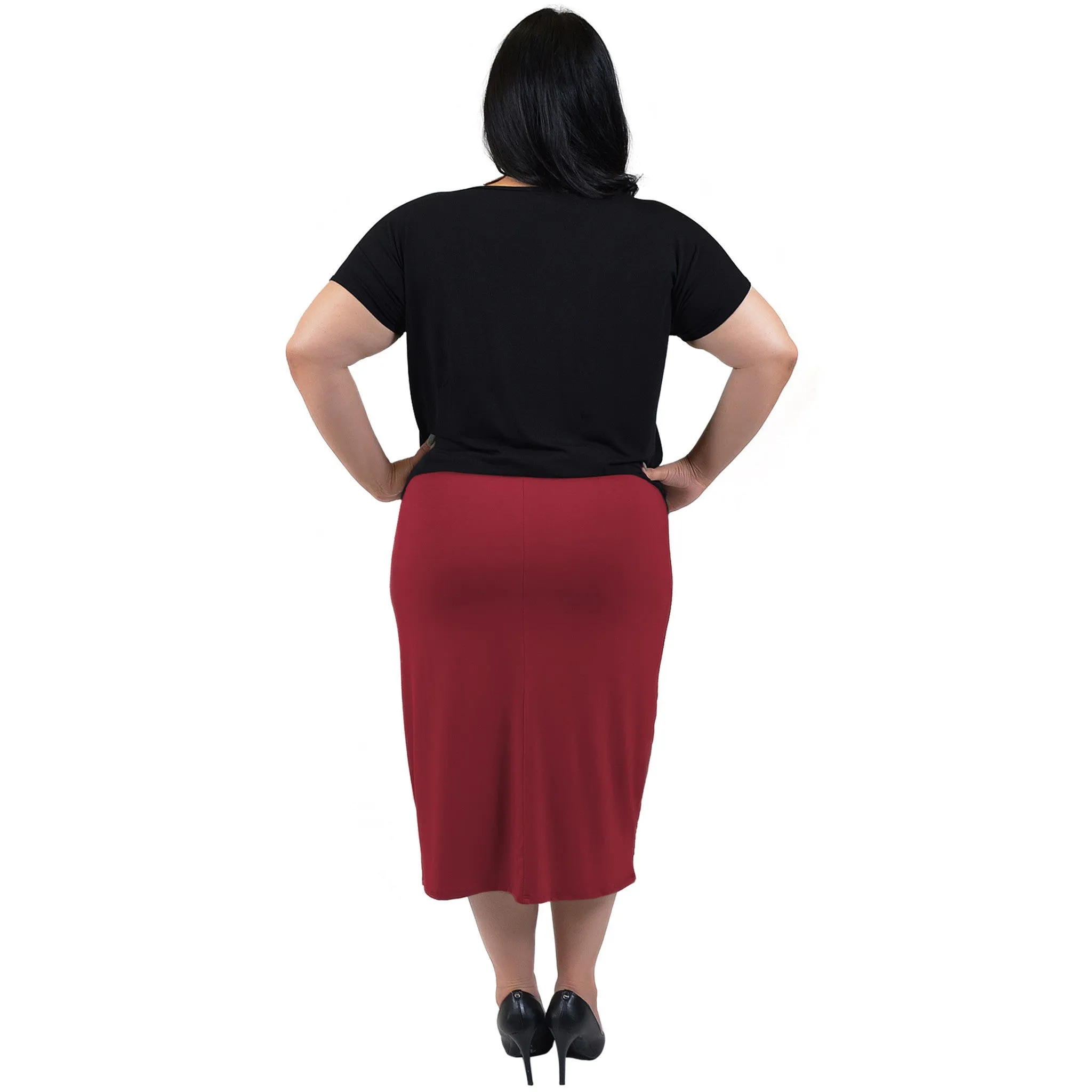 Plus Size Comfortable Soft Stretch MIDI Skirt