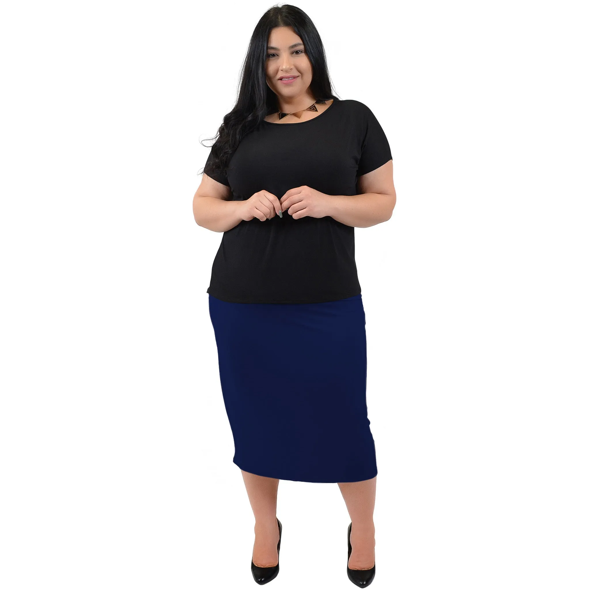 Plus Size Comfortable Soft Stretch MIDI Skirt