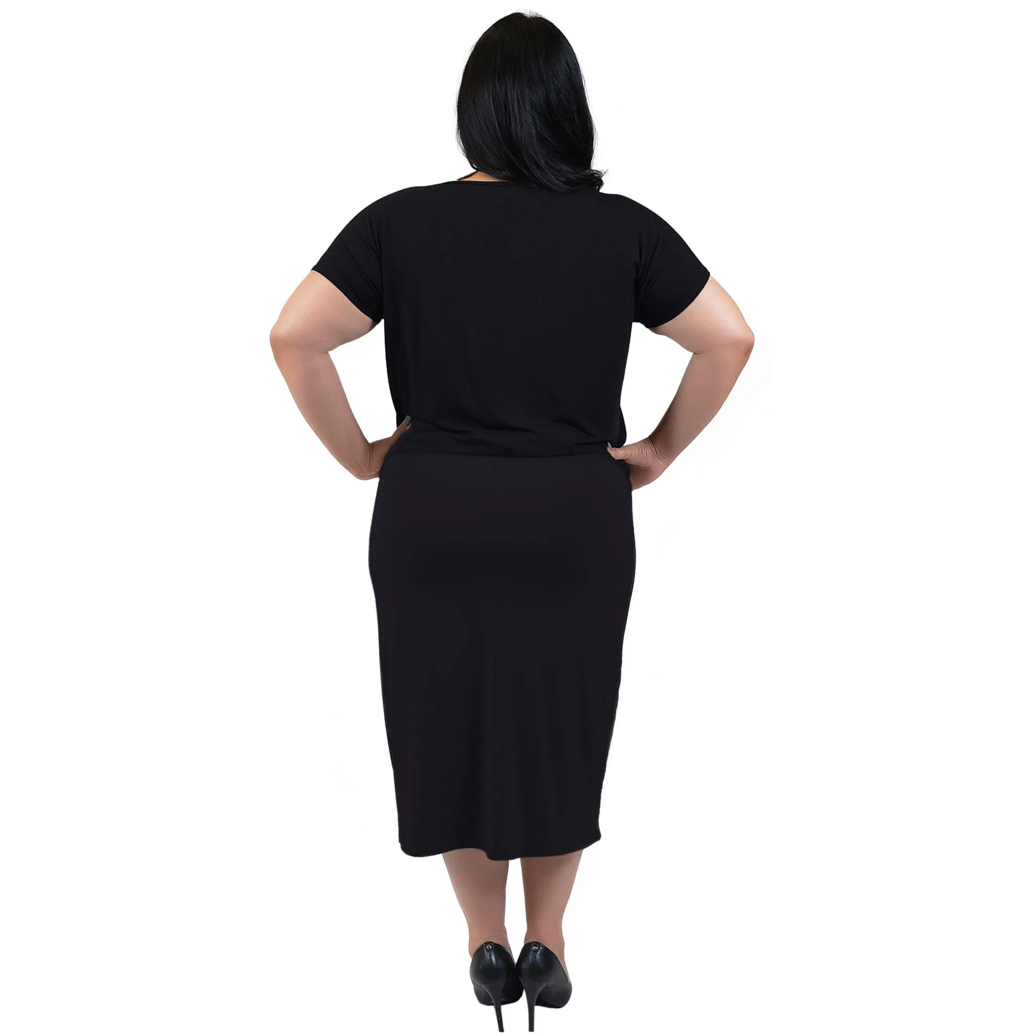 Plus Size Comfortable Soft Stretch MIDI Skirt