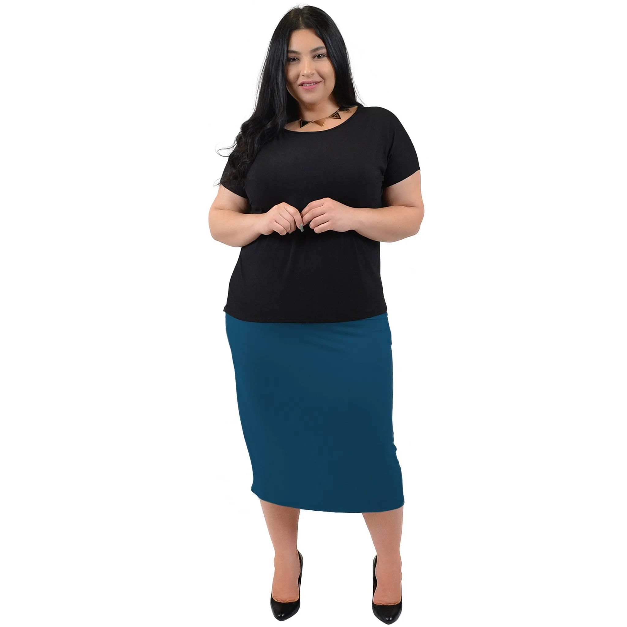 Plus Size Comfortable Soft Stretch MIDI Skirt