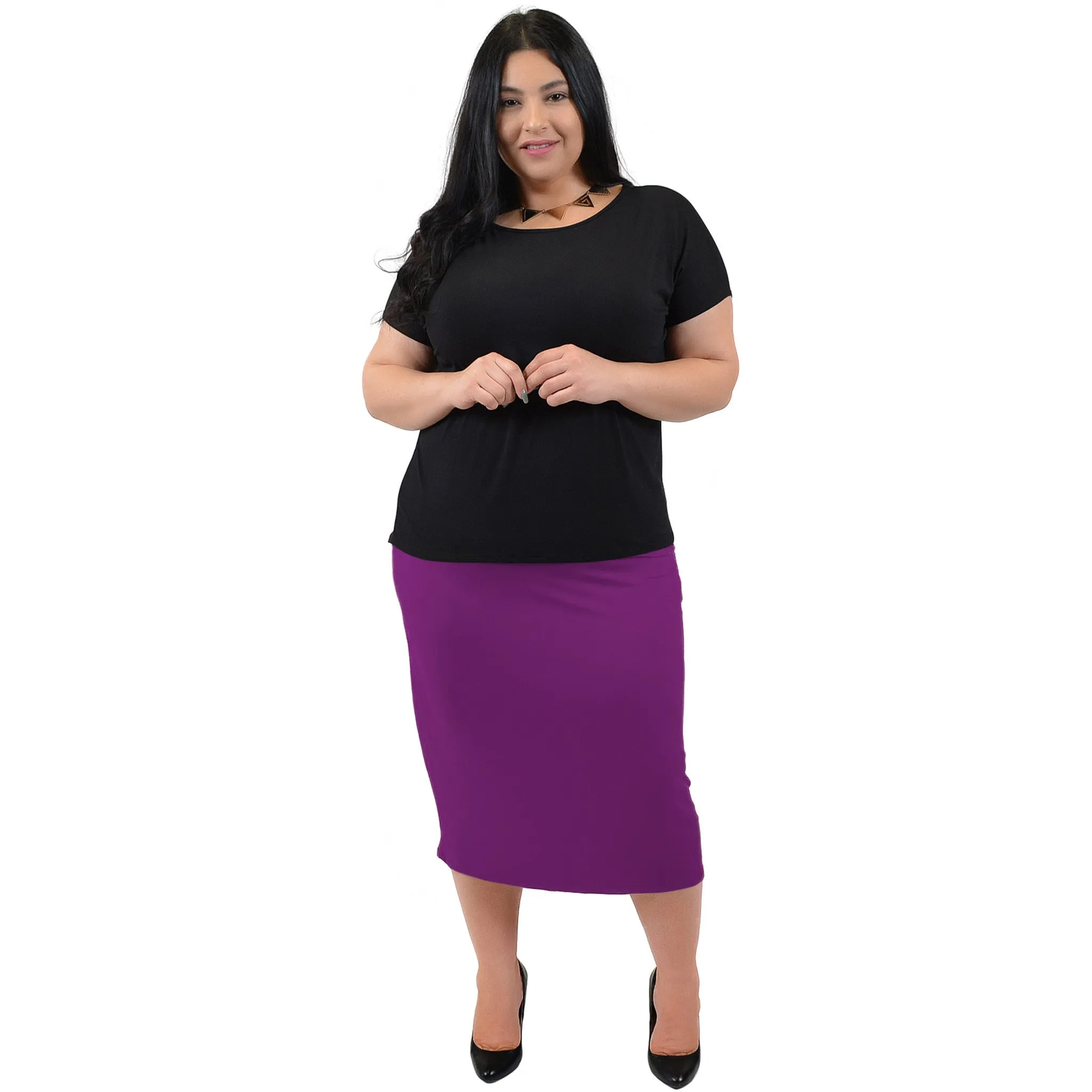 Plus Size Comfortable Soft Stretch MIDI Skirt
