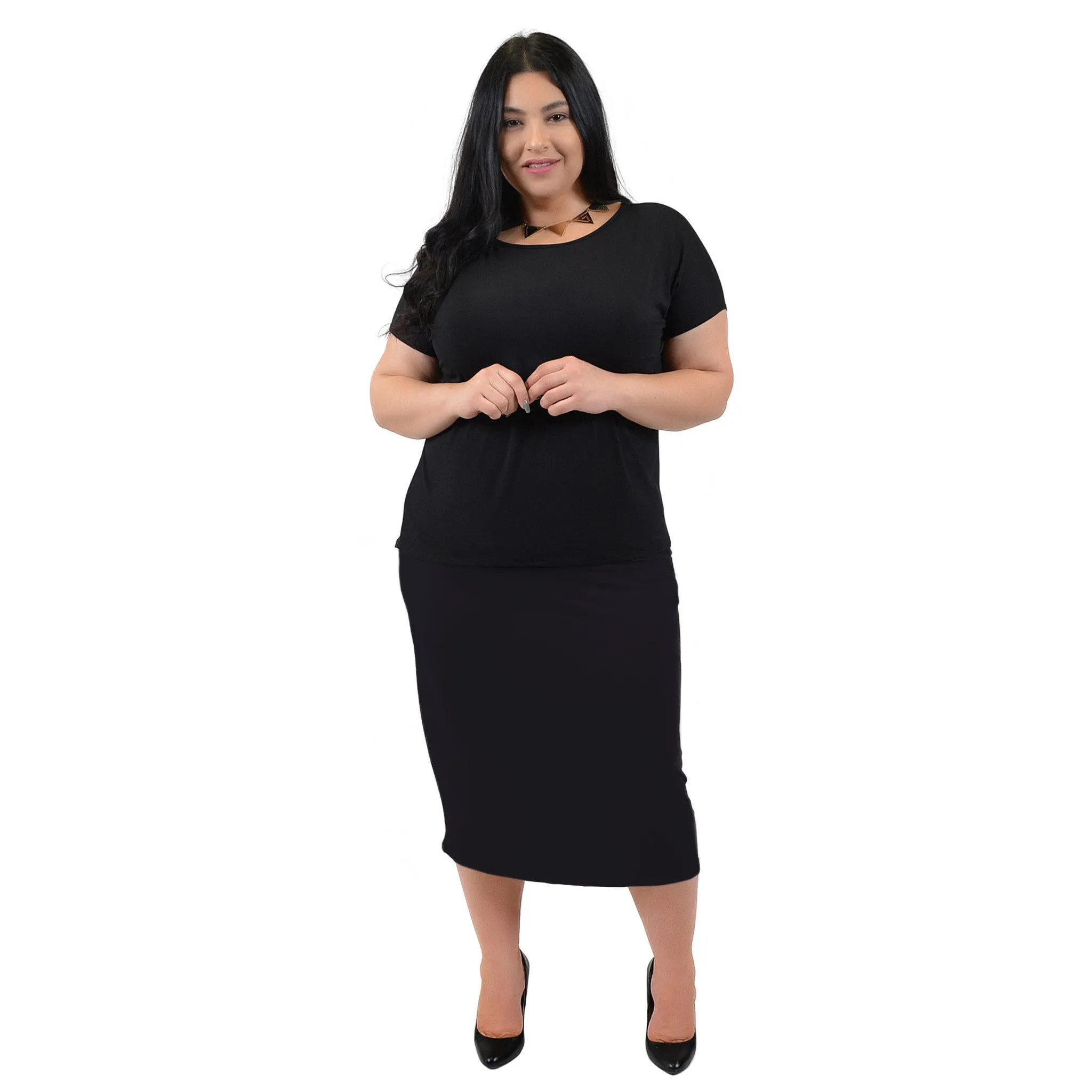 Plus Size Comfortable Soft Stretch MIDI Skirt