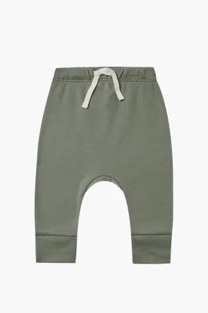 Quincy Mae Drawstring Baby Pants - Basil