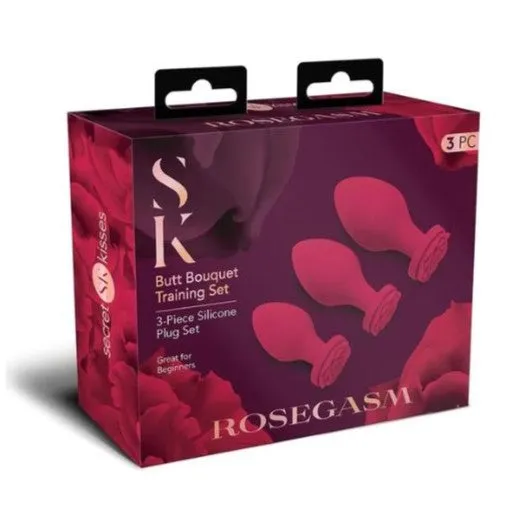 Secret Kisses Rosegasm Butt Bouquet Plug Training Set 3 Pcs