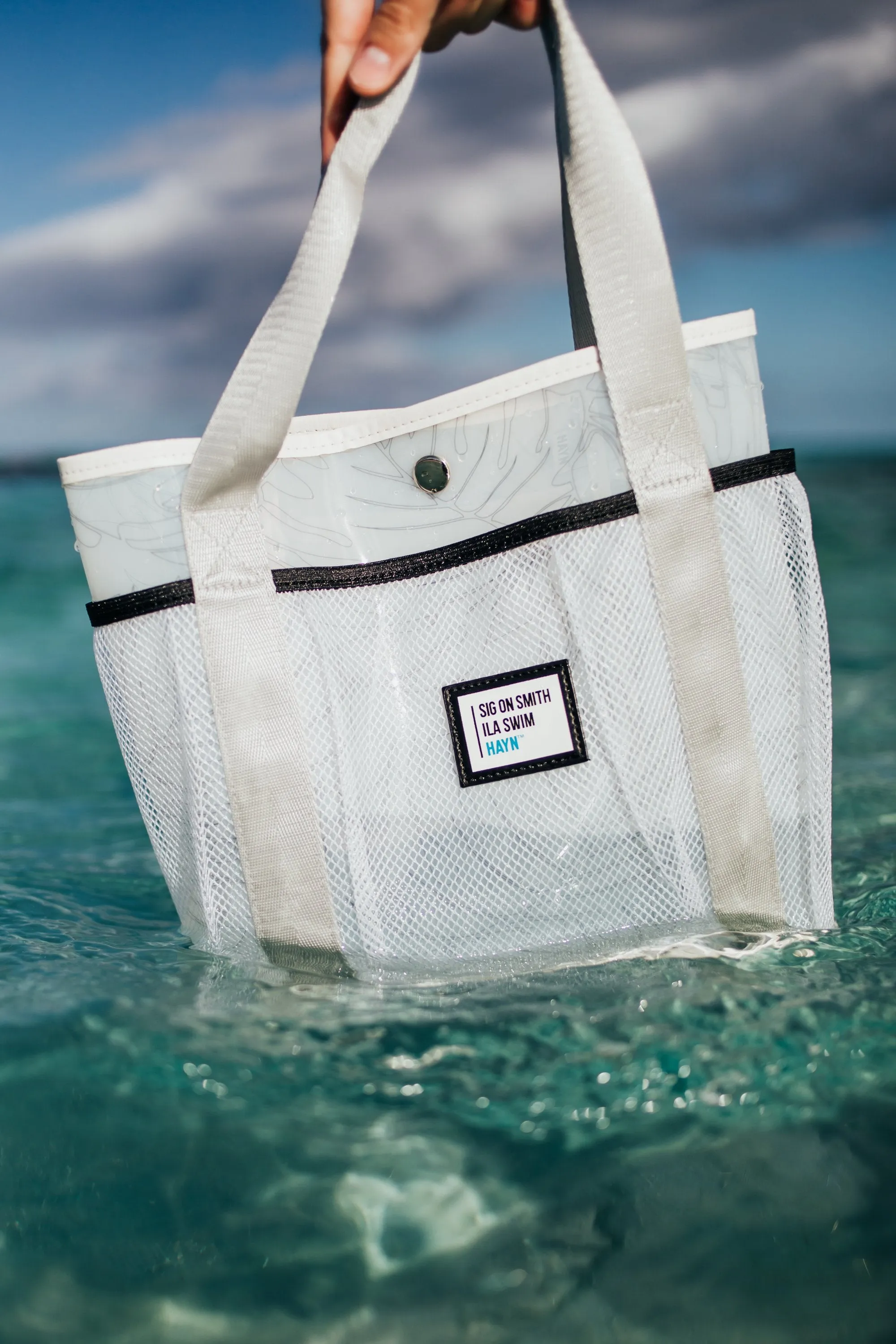Sig on Smith x HAYN x ILA Swim Small Beach Bag - White/Black/Silver