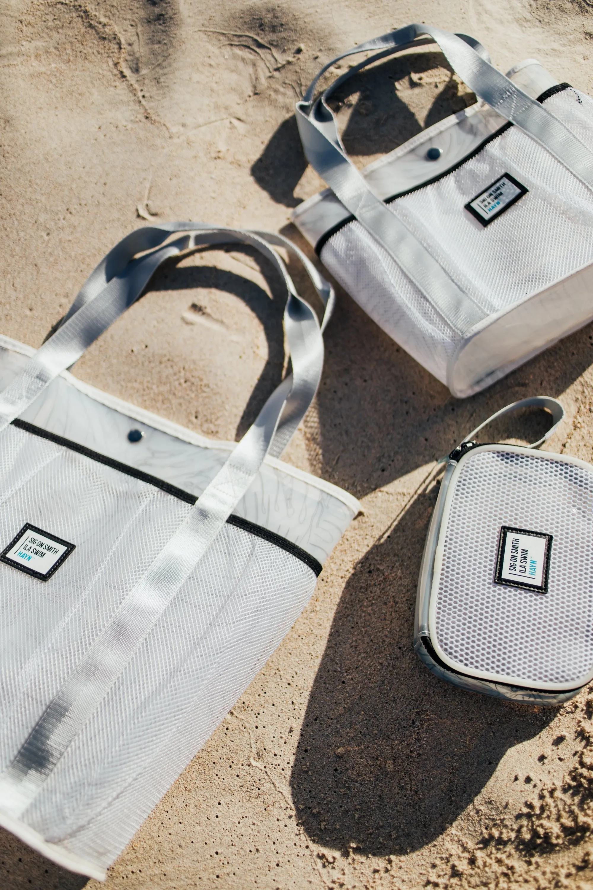 Sig on Smith x HAYN x ILA Swim Small Beach Bag - White/Black/Silver