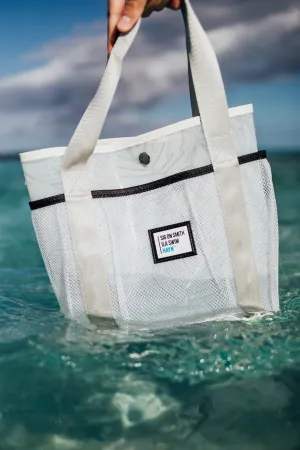 Sig on Smith x HAYN x ILA Swim Small Beach Bag - White/Black/Silver