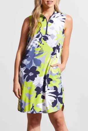 Sleeveless 1/4 Zip Sport Golf Dress Lime
