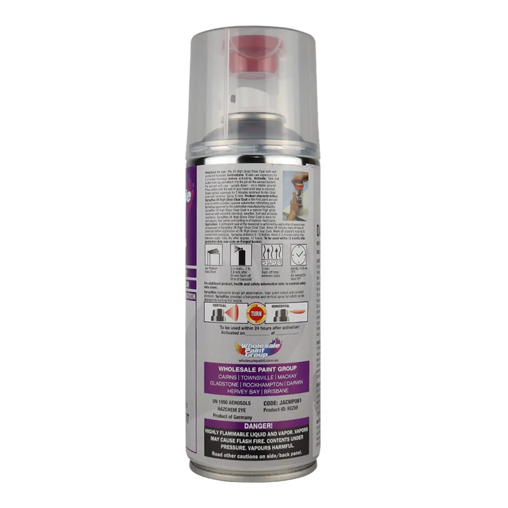 SPRAYMAX Automotive Car 2K Component High Gloss Clear Coat 400ml x 3 Pack
