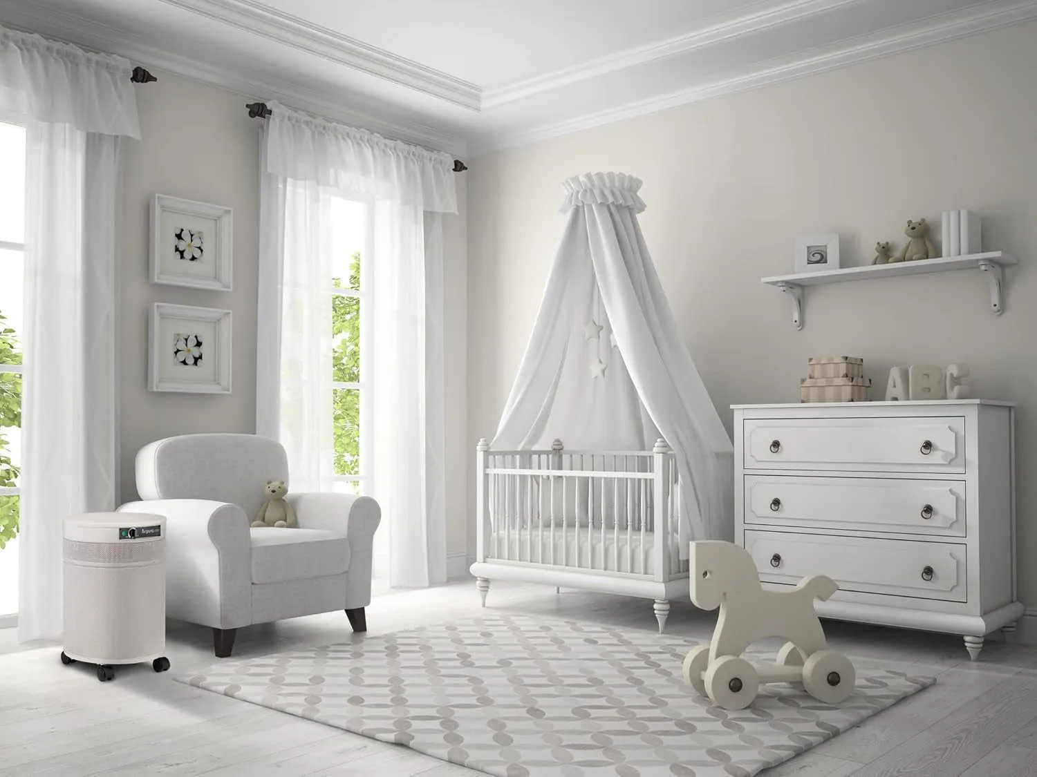 UV600 Air Purifier for Home ,Helps to Eliminate Thousands of Airborne Particles from Air - White